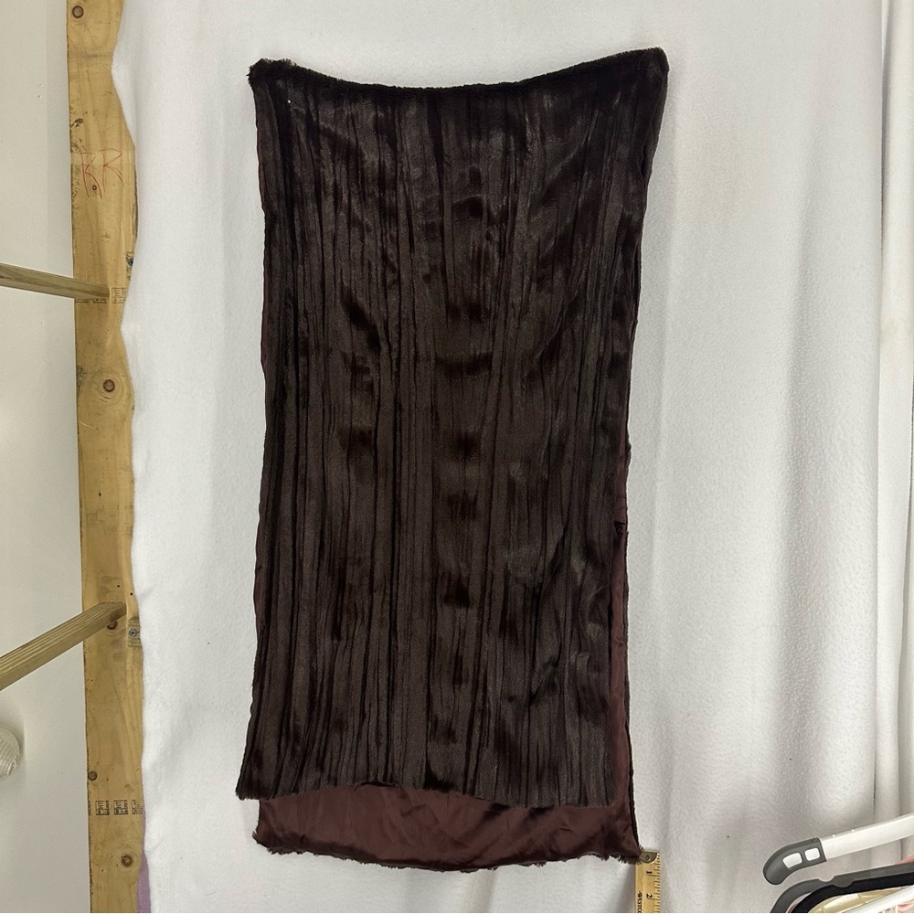 Faux Fur Large Scarf Brown‎